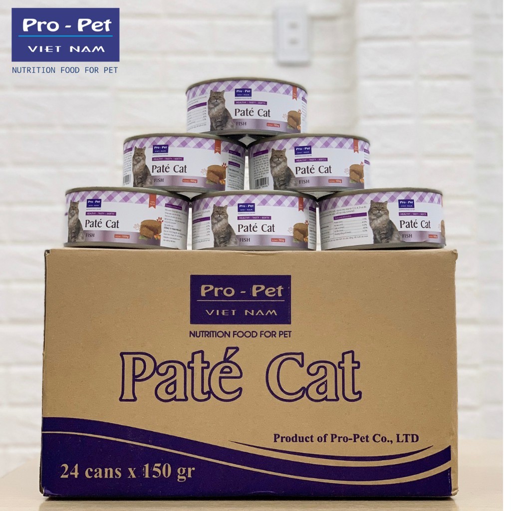 PATE CHO MÈO MỌI LỨA TUỔI Pro-Pet Vị cá Lon 150g Xuất xứ Việt Nam