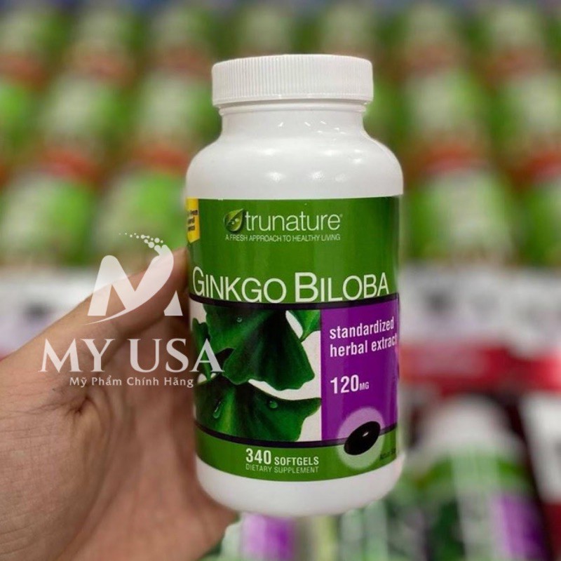 Viên uống tuần hoàn não❤Viên uống bổ não Ginkgo Biloba Trunatru 120mg từ Mỹ