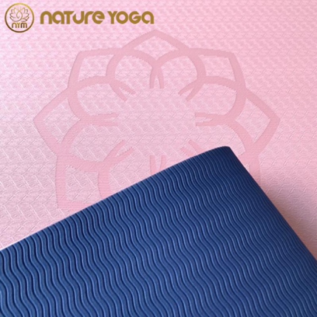 Thảm Tập Nature Yoga Chất Liệu TPE Cao Su Non Định Tuyến Bám Tốt 2 Mặt ( Tặng kèm túi)