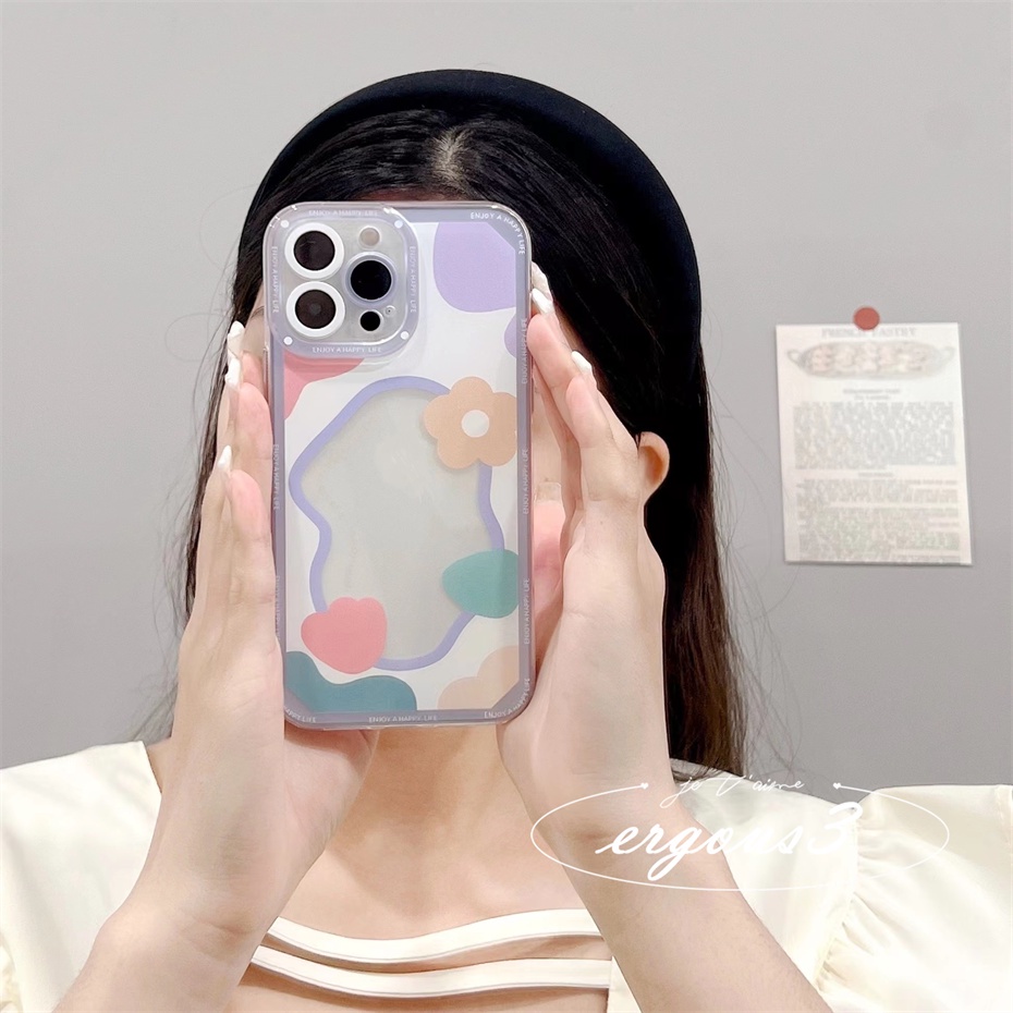 Ốp Điện Thoại Dẻo Trong Suốt Họa Tiết Hoa Xinh Xắn Cho iPhone 13 12 11 Pro Max SE2020 X XR Xs Max 7 8 Plus