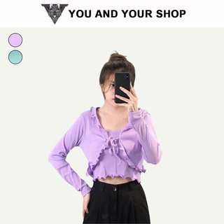 Set Áo Croptop YAYSHOP phong cách Hàn Quốc họa tiết Cuốn Biên cực xinh xắn