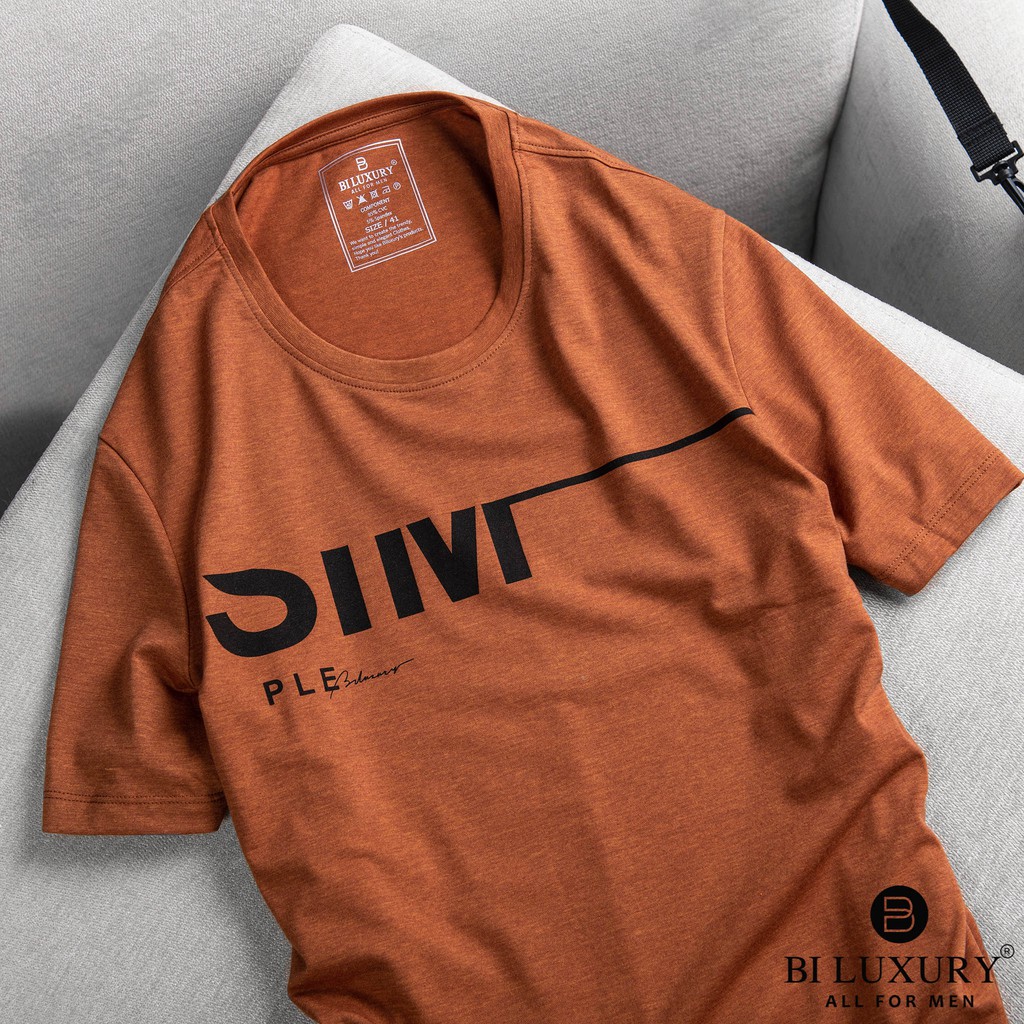 Áo phông nam Biluxury 4APKH023CAM thun cotton co giãn 4 chiều siêu nhẹ thoải mái vận động | BigBuy360 - bigbuy360.vn