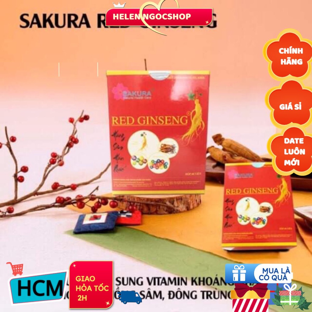 Sakura Red Ginseng - Viên uống bổ sung vitamin khoáng chất và dưỡng chất hồng sâm ,đông trùng hạ thảo