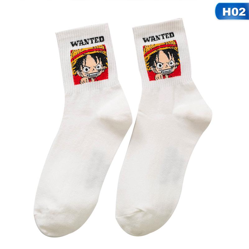 flowersqueen Vớ Cotton Nữ Mềm Mại In Hình Nhân Vật Hoạt Hình One Piece