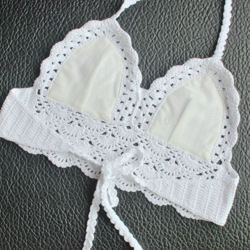 ☛☏❤Hot Women Sexy Crochet Unpadded Bralette Bralet Bra Bustier Tank Crop Top Blouse