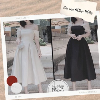 [kèm hình thật] Đầm big size maxi xòe trễ vai từ 60kg-90kg