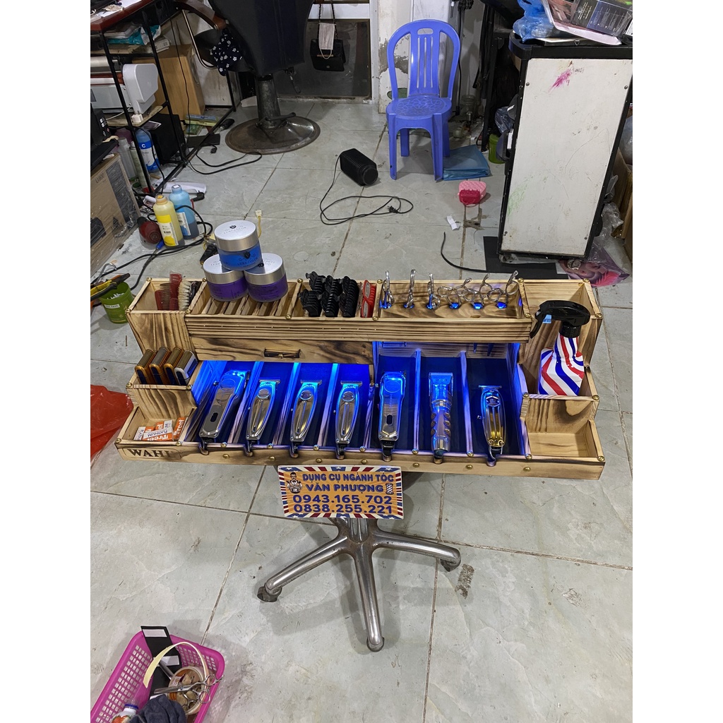 khay gỗ đựng tông đơ