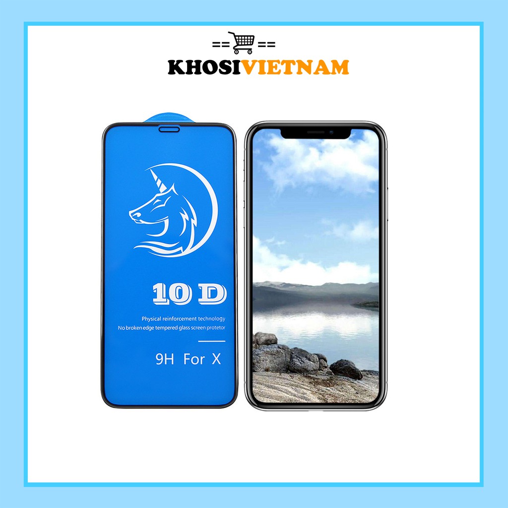 Cường Lực Iphone Full màn 10D - Cường lực ip (tặng khách giấy lau Khô - Ướt)