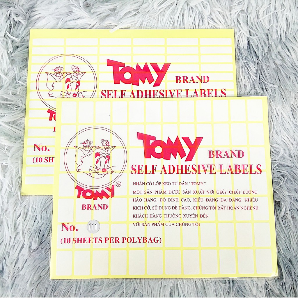 Nhãn Có Lớp Keo Tự Dán Decal Tomy A5 - Xấp 10 tờ