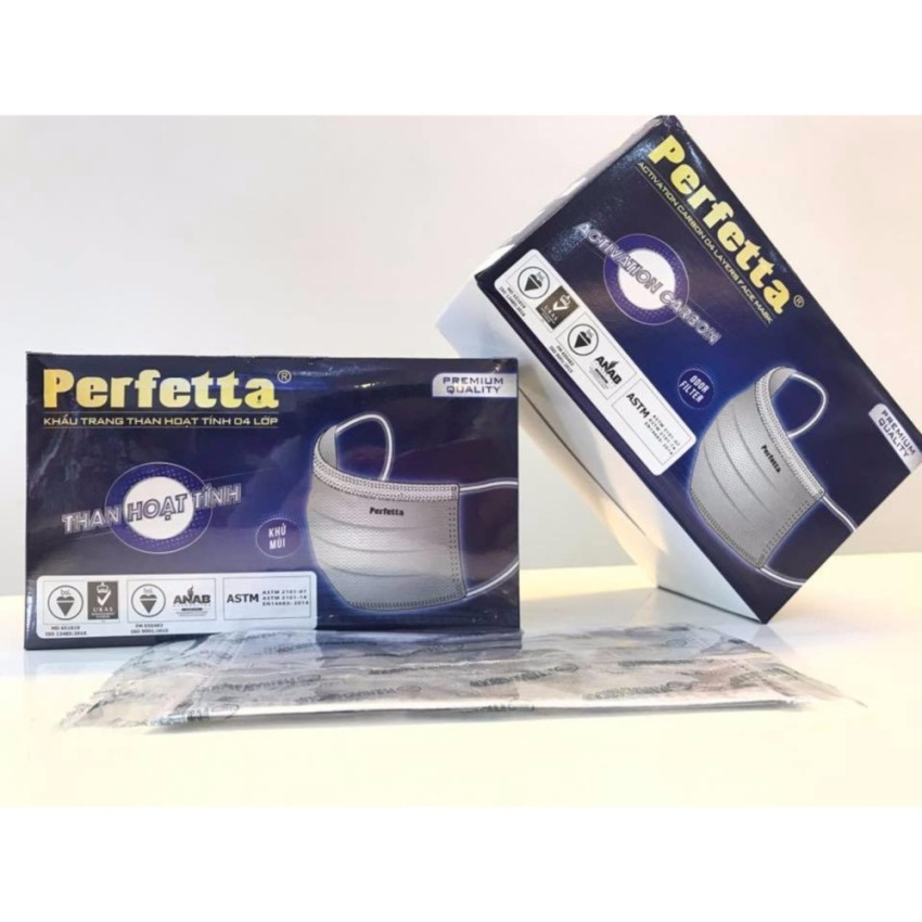 Khẩu Trang Y Tế Perfetta Than Hoạt Tín 4 lớp | BigBuy360 - bigbuy360.vn