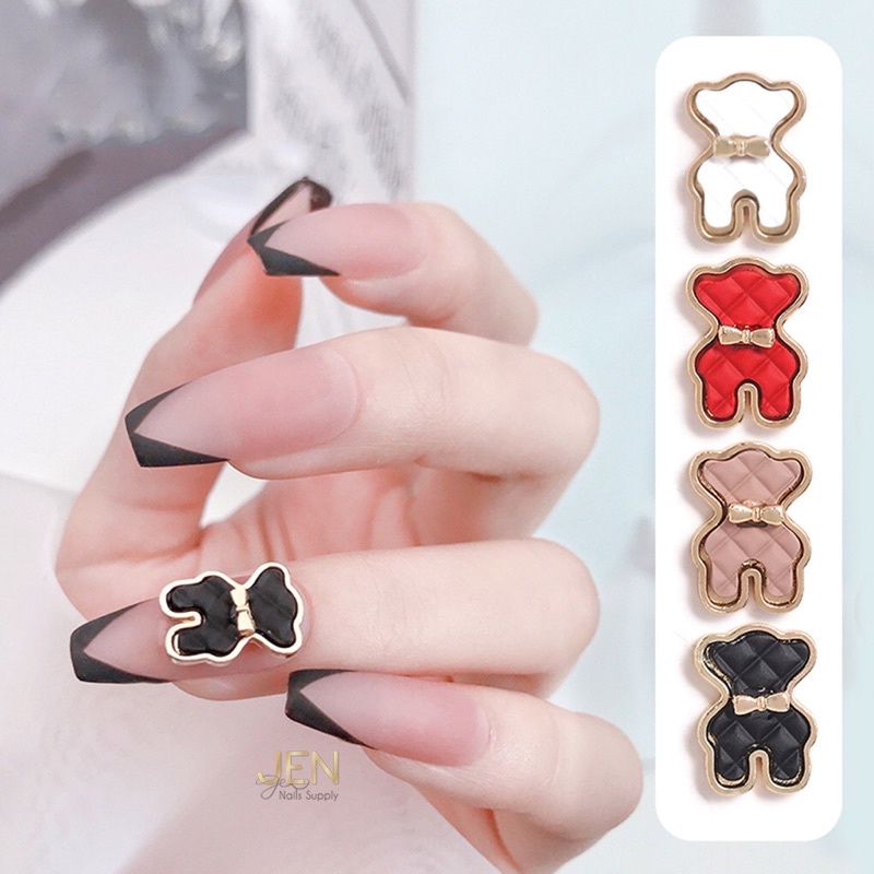 Charm gấu nail trang trí móng
