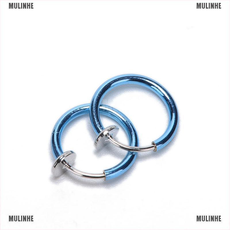 Set 2 Khuyên Kẹp Vành Mũi / Tai Giả Xỏ Lỗ Phong Cách Thời Trang Unisex