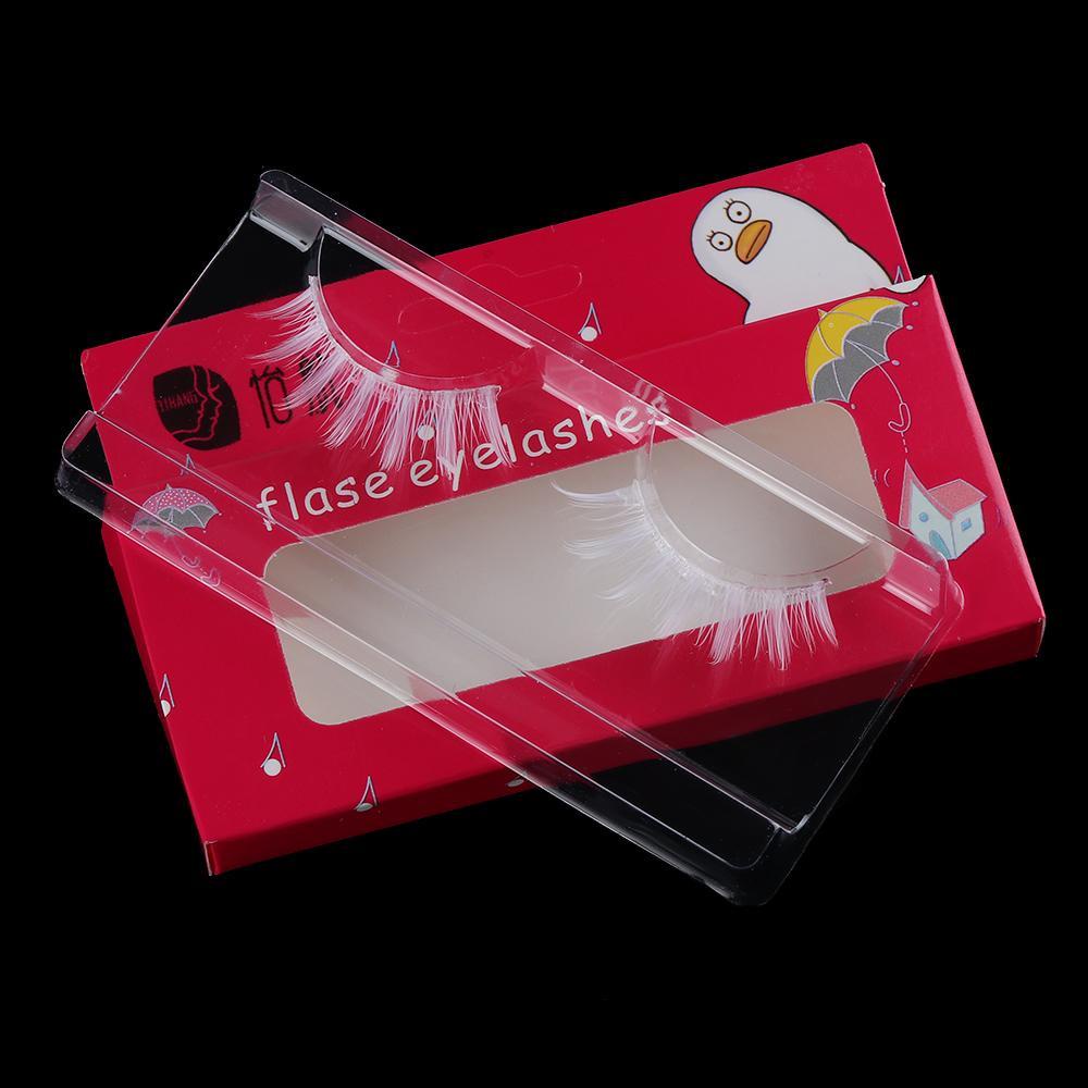 EUCA Cặp Lông Mi Giả Màu Trắng Dùng Hóa Trang Độc Đáo