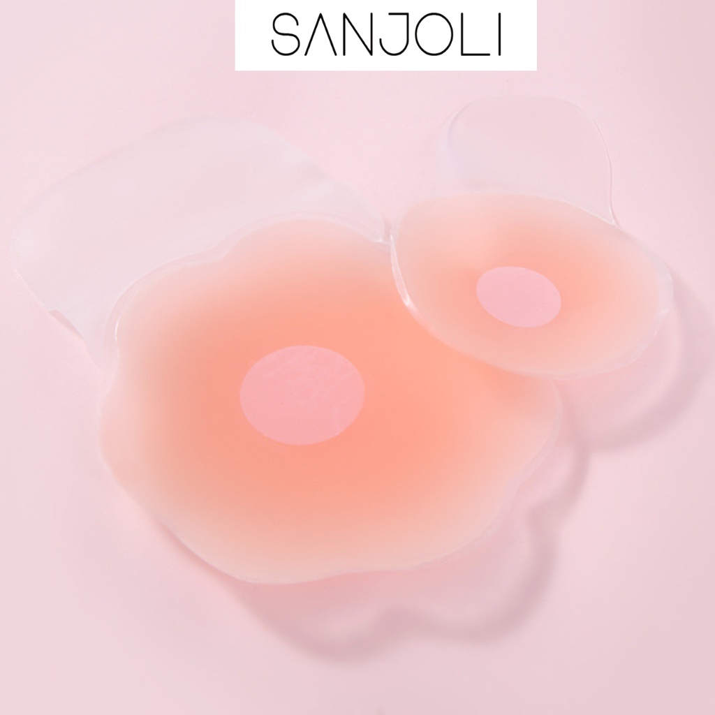 Miếng dán ngực Sanjoli silicon siêu mỏng bám dính tốt thoáng mát