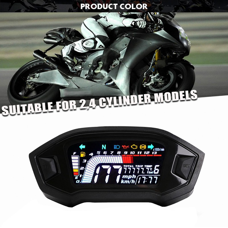 Đồng hồ đo tốc độ màn hình LCD 13000rpm cho xe máy