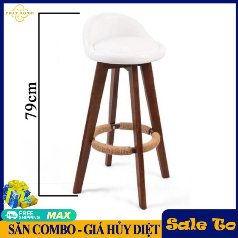 Ghế Quầy Bar 06 - Bar stools & chairs , bọc da cao cấp , chân gỗ thịt , xoay 360 độ nhập khẩu nguyên chiếc . Có Bảo Hành