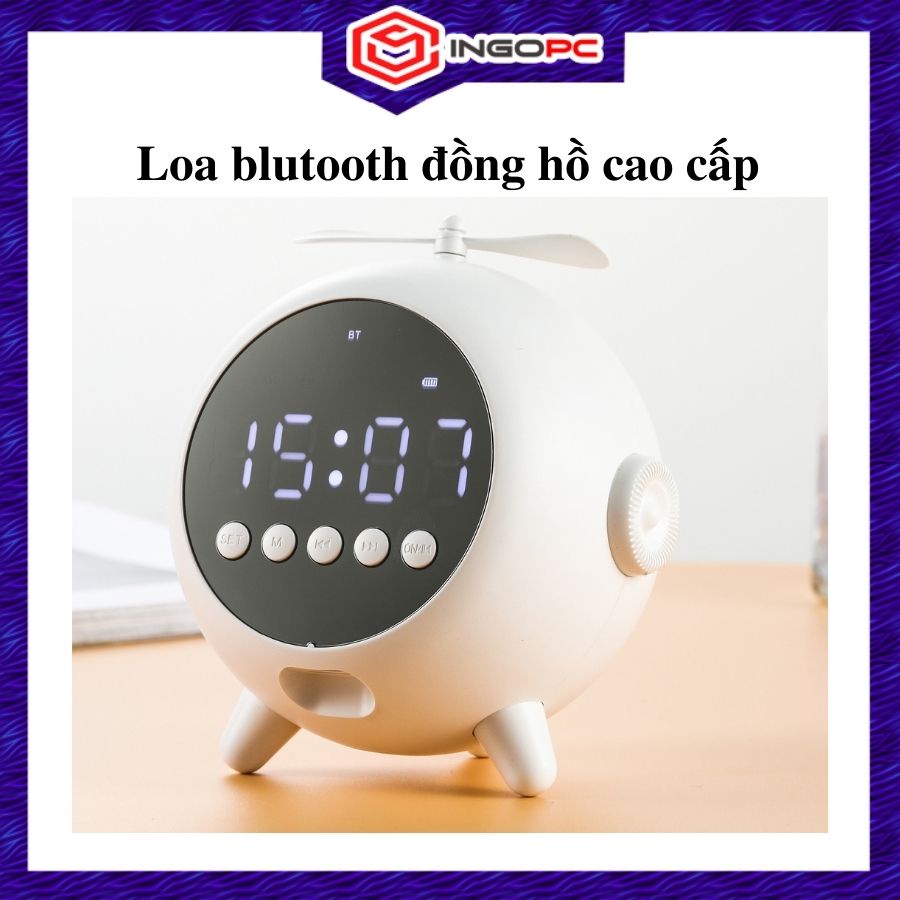 Loa bluetooth không dây kết hợp đồng hồ báo thức và đèn ngủ cảm ứng nhiều màu cực chill - Ingo store