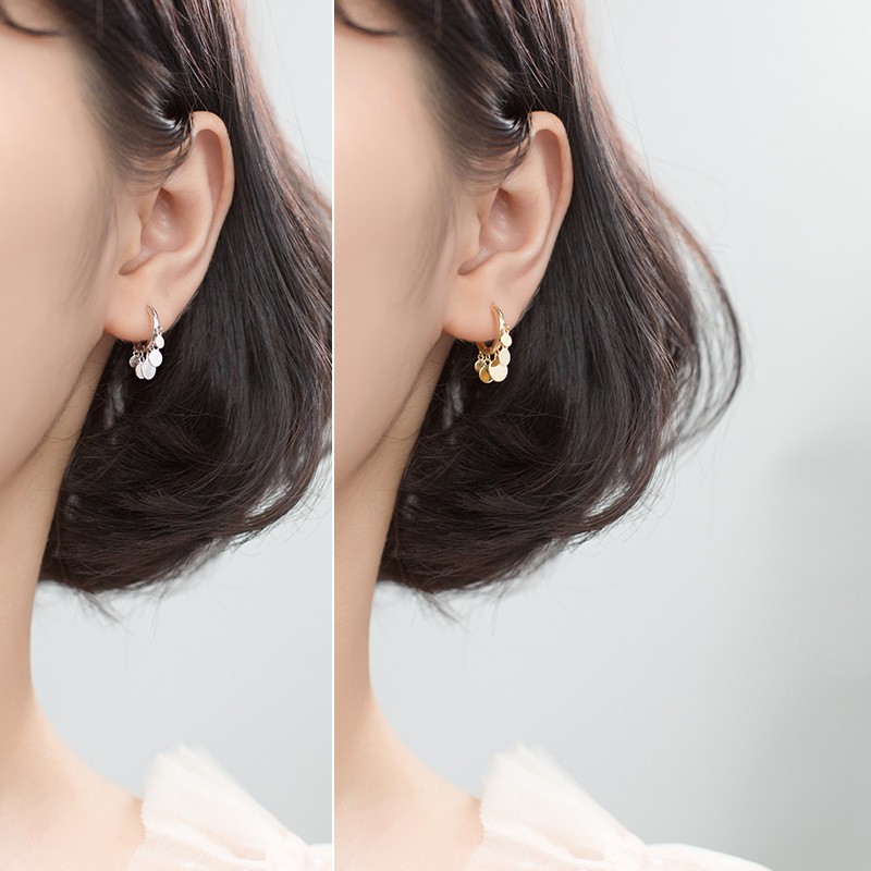 Khuyên Tai Bạc Nữ 925 Tua Dua Phong Cách Hàn Quốc BTARG1747. Bông Tai Bạc 925 20Silver