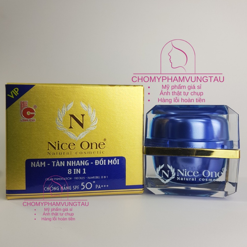 Kem nám tàn nhang đồi mồi 8 trong 1 Nice One ( Linh Chi) chỉ số chống nắng 50PA+++, hộp 40g