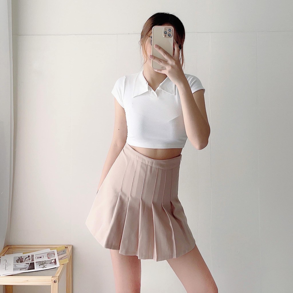 Chân váy xếp ly giữa