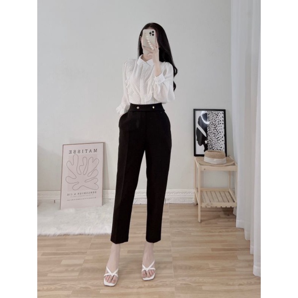 Áo sơ mi nữ chấm bi von lót mềm mát