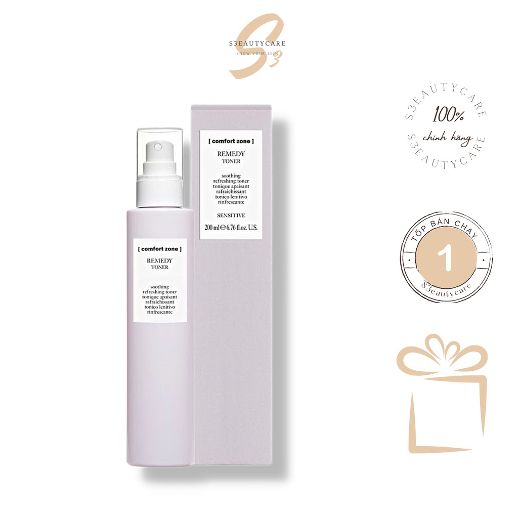Nước dưỡng làm dịu mát cho da nhy cảm Comort Zone Remdy Toner - S3eautycare