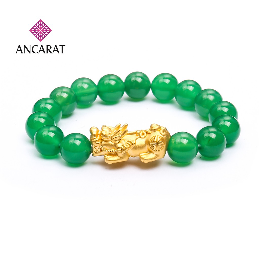 [Mã FARSBR241 giảm 15k đơn 0đ] Vòng tay đá ngũ hành phối Tỳ hưu phong thủy mệnh Mộc - Ancarat