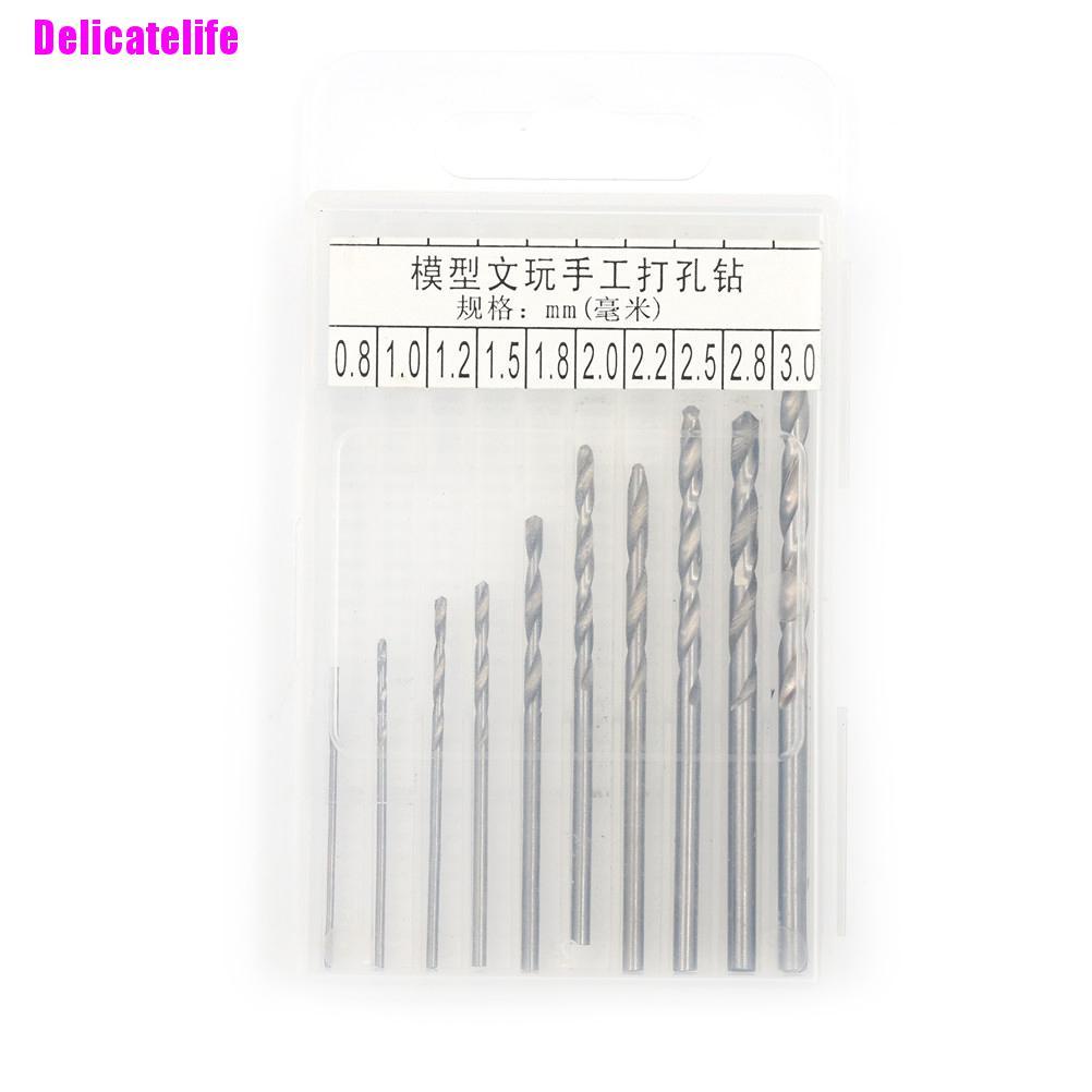 Set 10 mũi khoan thép titan 0.8-3mm