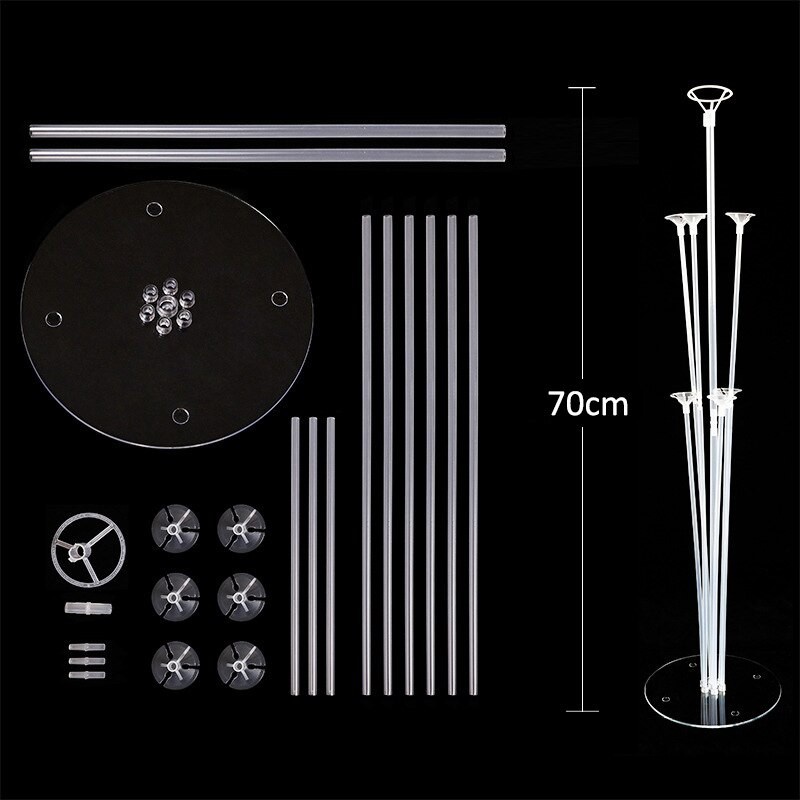 Bộ 7 Ống Bong Bóng Bằng Acrylic Kèm Giá Đỡ Dùng Trang Trí Tiệc Cưới/ Sinh Nhật