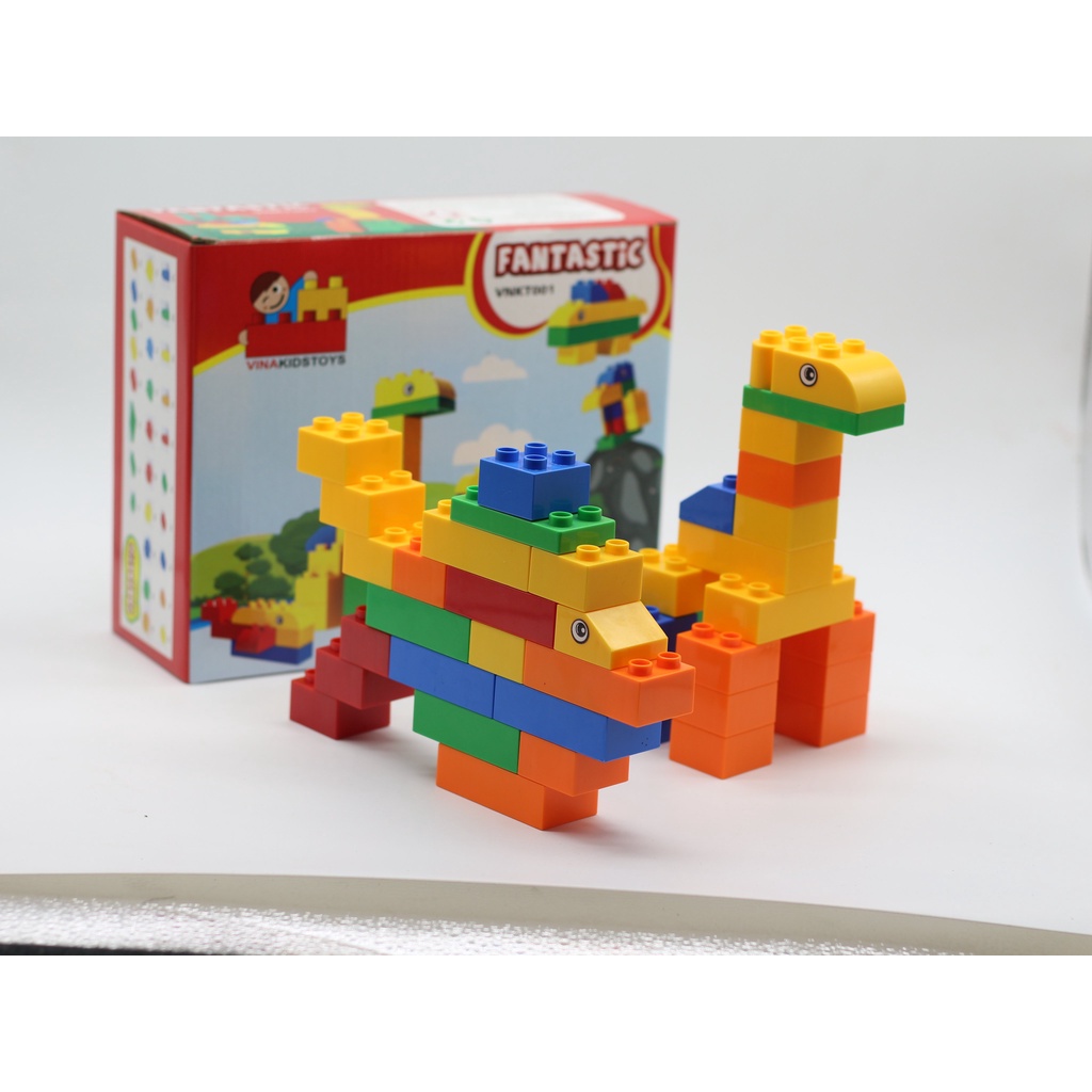 Lắp ghép FANTASTIC  VNKT001 (hộp 53 pcs)- Vinakidstoys ( tương thích lego duplo)