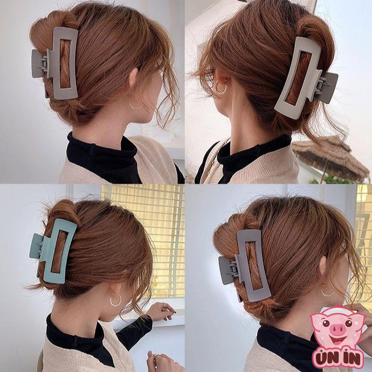 Kẹp tóc càng cua- Kẹp tóc nhựa nhám cỡ lớn thiết kế đơn giản chắc chắn phong cách Hàn Quốc
