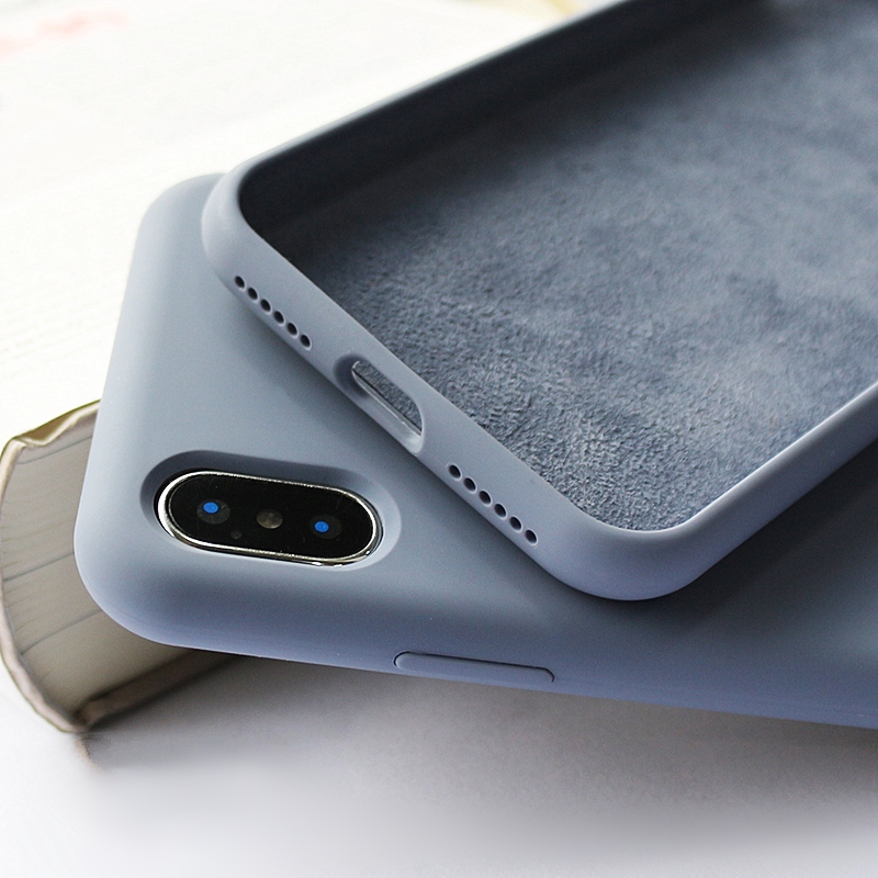 Ốp Điện Thoại Silicone Mềm Chống Sốc Màu Trơn Cho iPhone 8 7 6 6s Plus 5 5s SE