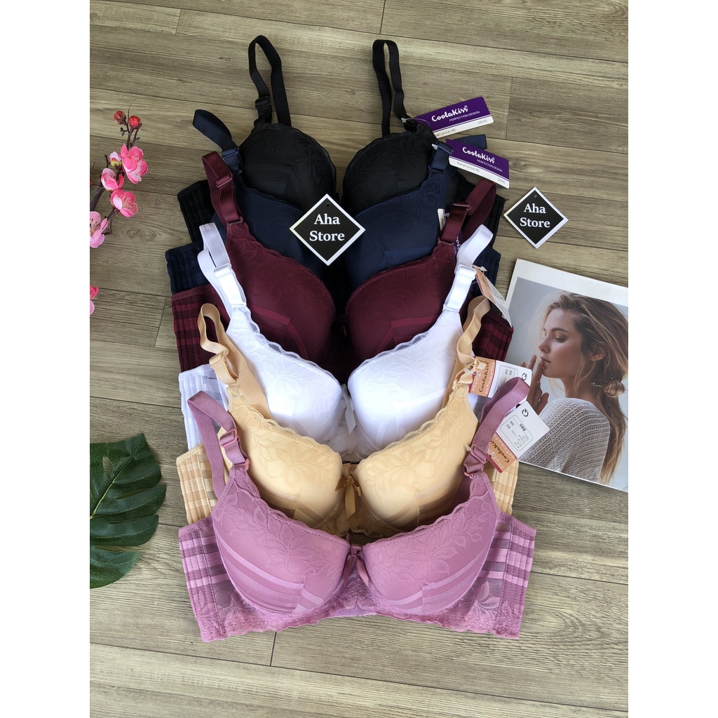 Áo Lót Nữ Bigsize Ren Họa Tiết Sọc Có Gọng Mút Ép Mỏng BIG1 Yion Underwear