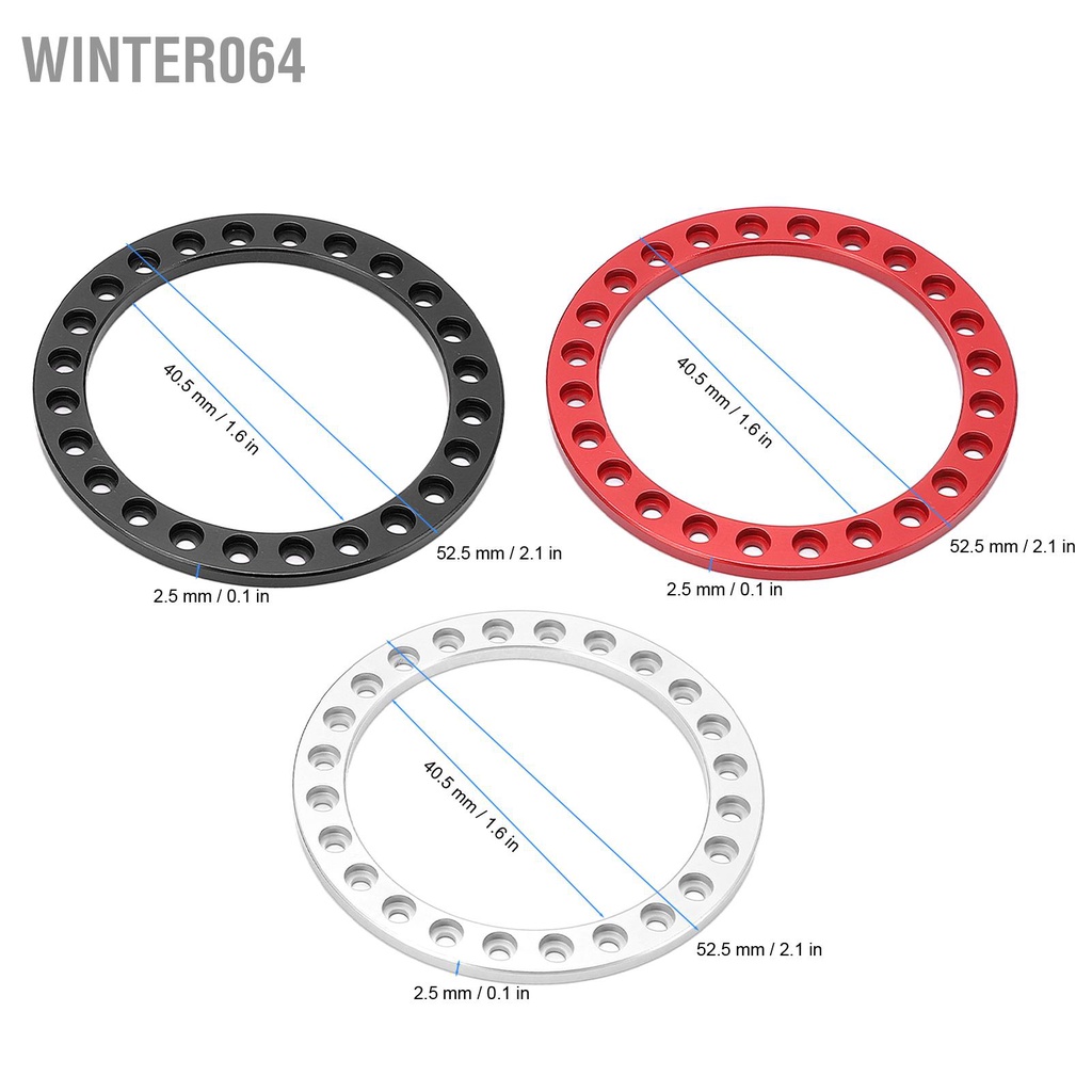 Winter064 4 cái Bánh xe bên ngoài Vòng hạt nhân bằng nhôm hợp kim Vành vòng cho Trung tâm bánh VP 1.9 inch