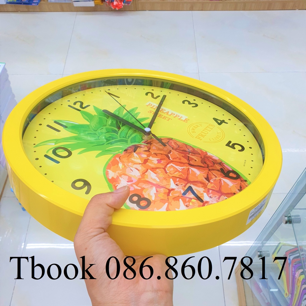 Đồng hồ treo tường trái thơm  quả dứa đáng yêu 33cm SA1104