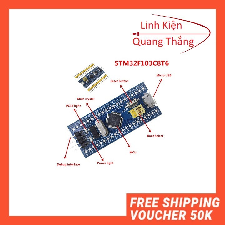 Kít học lập trình stm32f103c8t6 mini