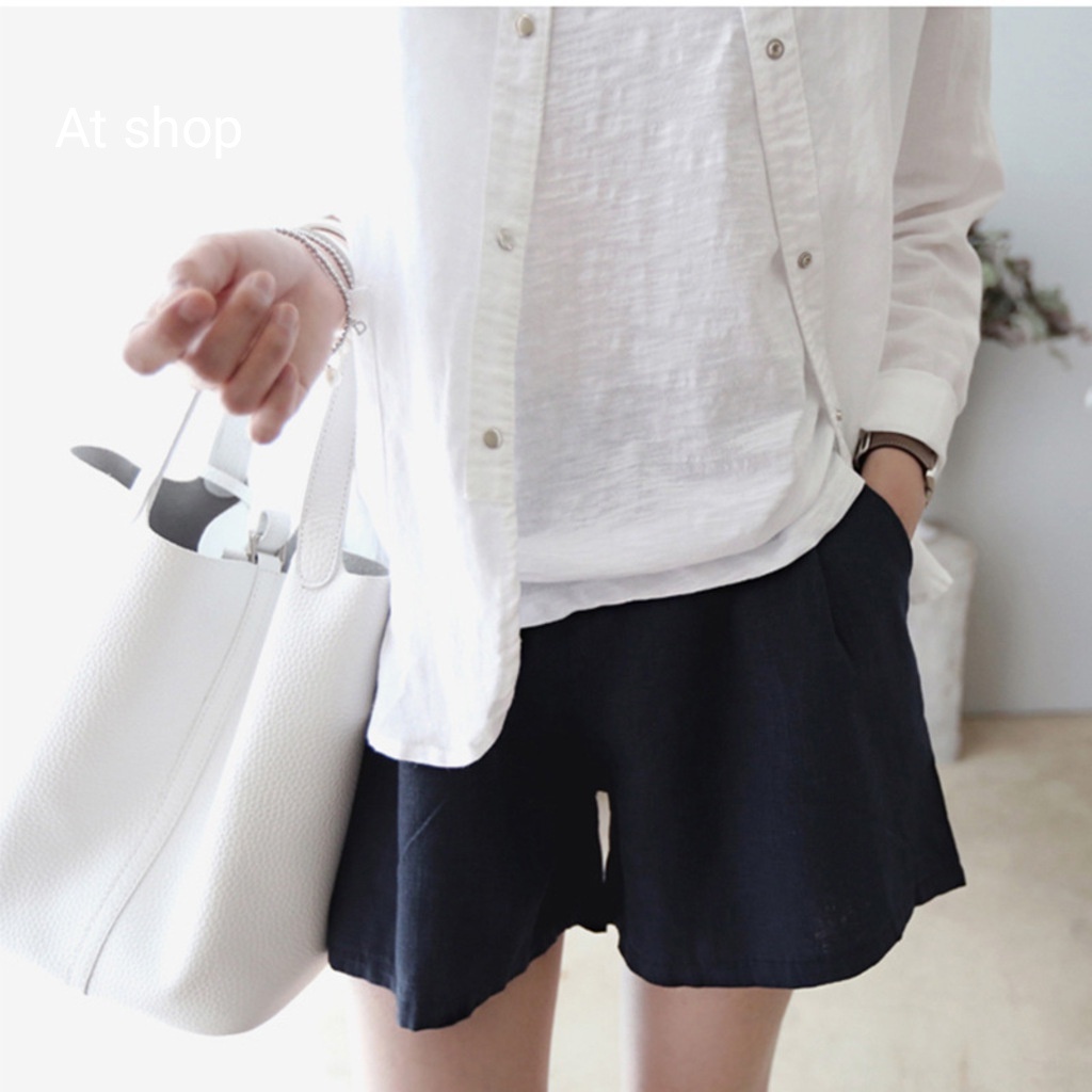 [ HÀNG ĐẸP] Quần short nữ mặc ở nhà, quần đùi đũi chun thêu siêu Hot