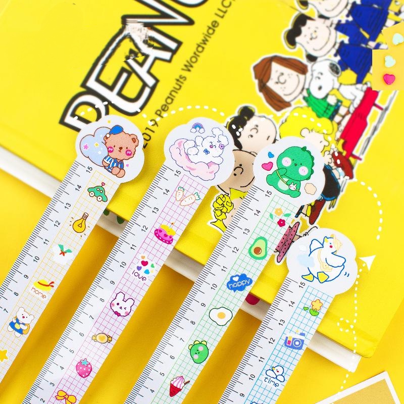 Thước Nhỏ Đo Đánh Dấu Trang Sách Hình Khủng Long Hoạt Hình 15cm