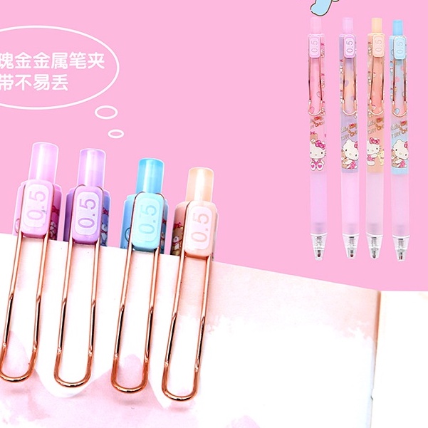 Bút Bi Bấm Mực Nước Hoạt Hình Gia Đình Hello Kitty