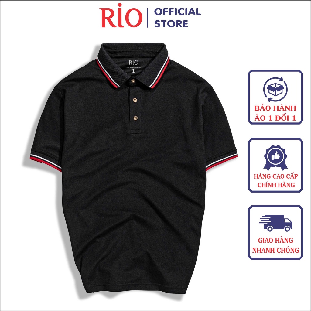 Áo Thun Nam, Áo Phông Nam Có Cổ, Cổ Trụ Tay Ngắn RIO thun cotton cao cấp dày dặn thoáng mát polo trơn hàng hiệu đẹp RIO5 | BigBuy360 - bigbuy360.vn