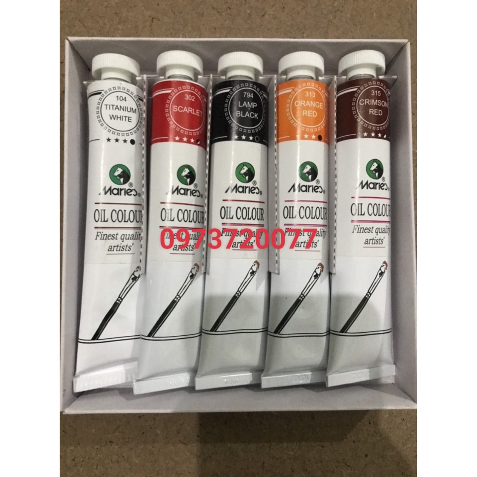 Bộ đầy đủ 20 tuýp sơn dầu 50ml Maries