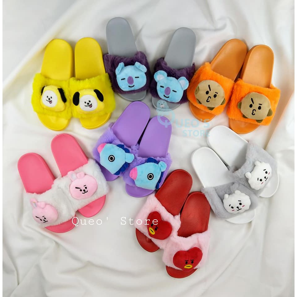 Slipper BTS bông UNOFF - Dép bông đi trong nhà BTS