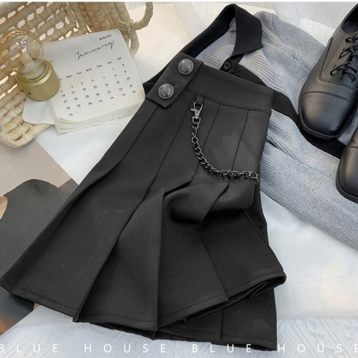 Chân Váy Đen Xếp Ly Kèm Dây Xích Cá Tính Cao Cấp Loại 1 Freeship,Chân Váy Xếp Li Ngắn Lưng Cao Thời Trang Của Châu Á | BigBuy360 - bigbuy360.vn