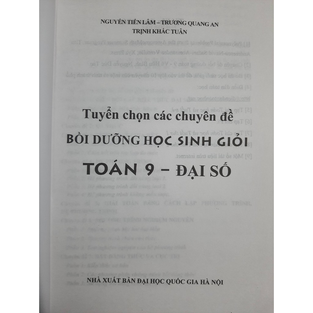 Sách - Tuyển chọn các chuyên đề bồi dưỡng học sinh giỏi toán 9 Đại Số