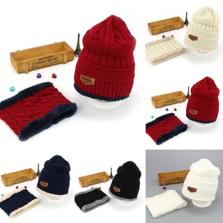 Set mũ len + khăn choàng cổ giữ ấm cho bé trai và gái