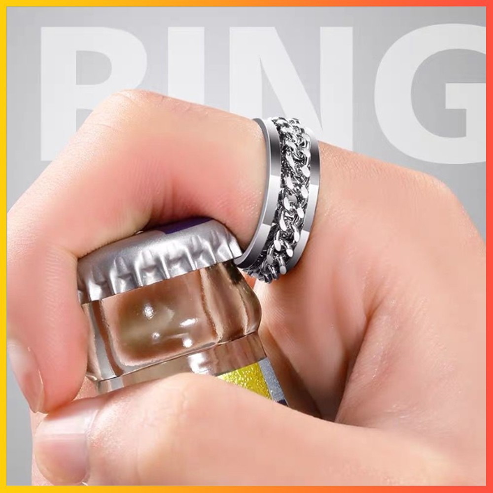 [Mã FATOP77 giảm 15% đơn 99K] Nhẫn Khui Bia Xích Xoay Tròn Tiktok