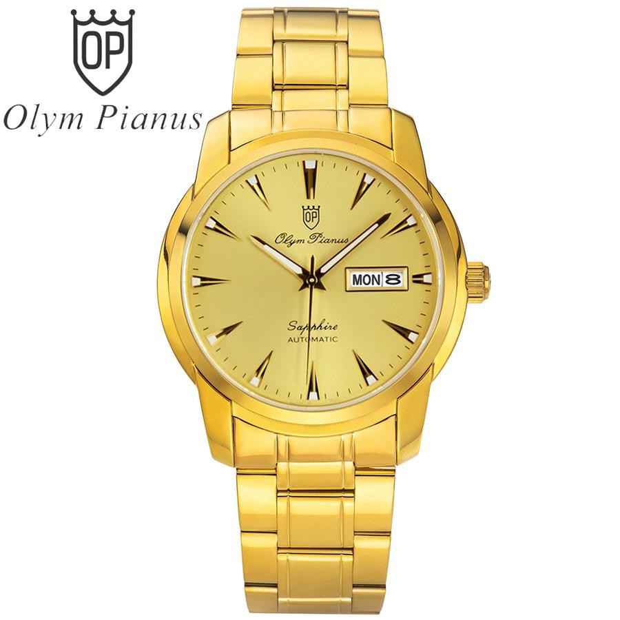 Đồng hồ nam mặt kính sapphire Olym Pianus OP990-05AMK vàng
