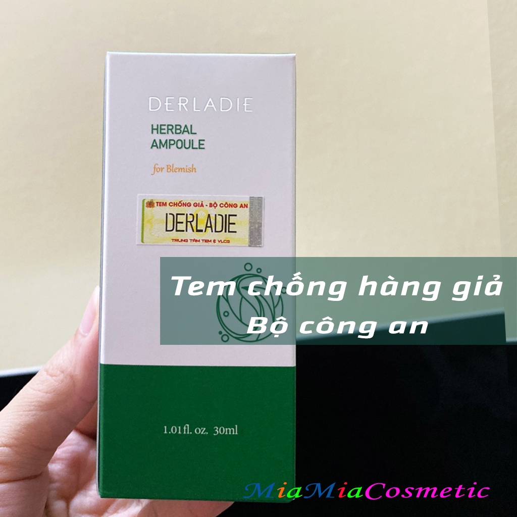 Tinh Chất Serum Tràm Trà Derladie Herbal Ampoule For Blemish Hết Mụn Sau 14 Ngày Tạm Biệt Mụn và Thâm