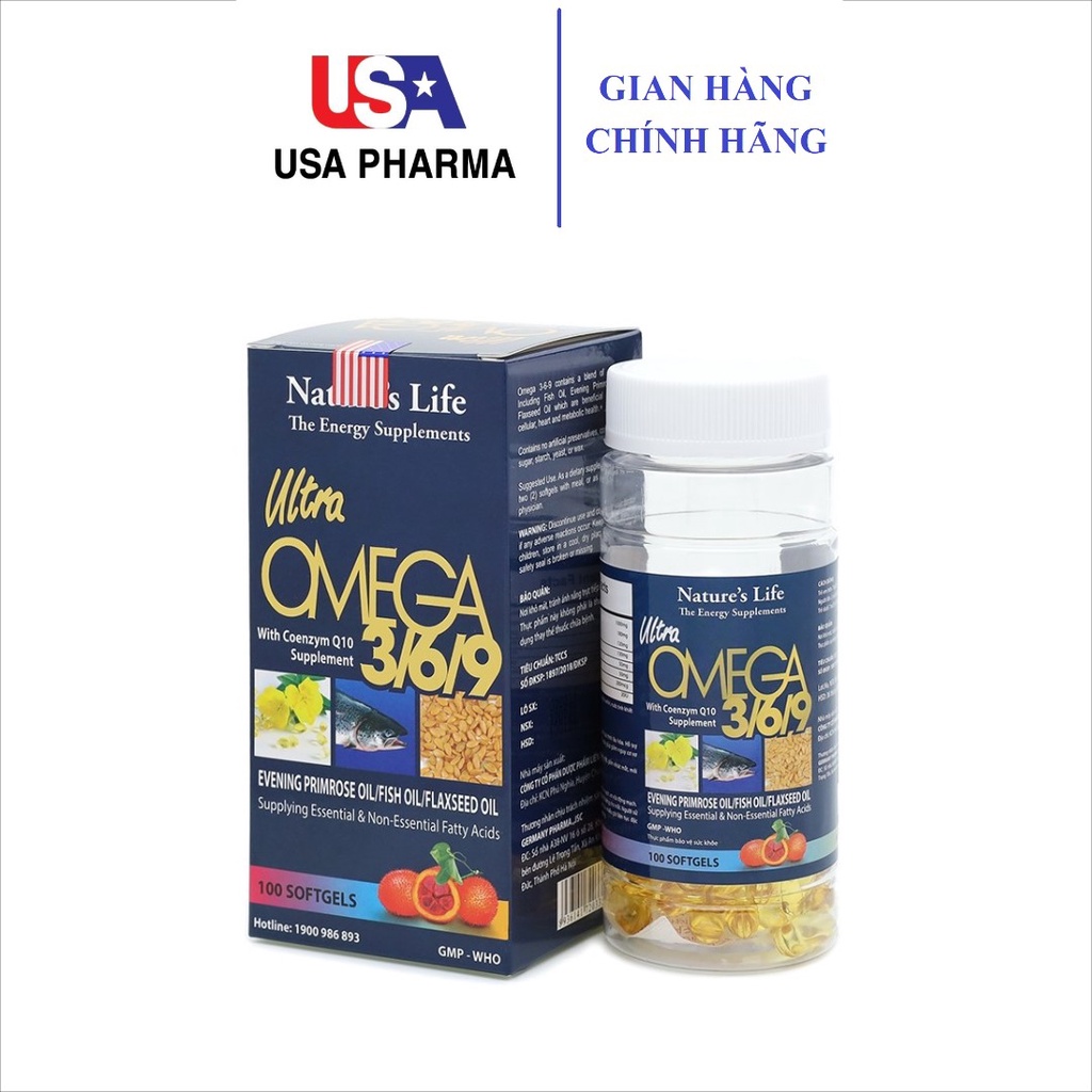 Dầu Cá Omega Alaska 3,6,9 Hỗ Trợ Hệ Tim Mạch , Trí Não , Tăng Cường Thị Lực , Sáng Mắt - Hộp 100v