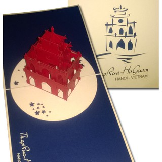 Thiệp 3D tháp rùa Hà Nội